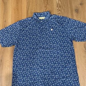 Island Surf Co. Men's Navy Blue Floral Polo